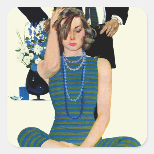 Einde huwelijk vierkante sticker (Voorkant)