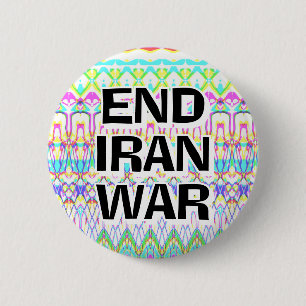 EINDE IRAN OORLOG (je kan de woorden wijzigen) Ronde Button 5,7 Cm