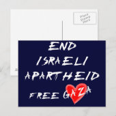 Einde Israëlische Apartheidsvrije Gaza Briefkaart (Voorkant / Achterkant)