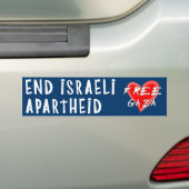 Einde Israëlische Apartheidsvrije Gaza Bumpersticker (Op auto)