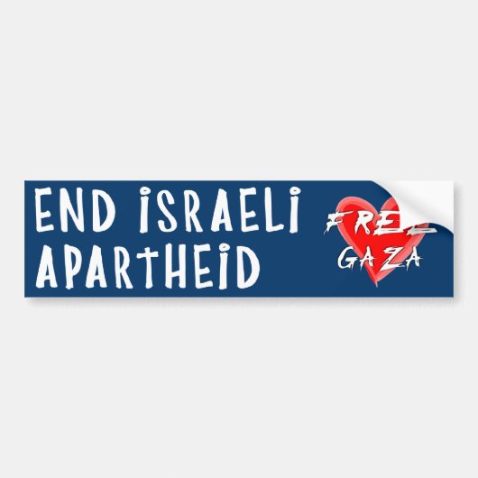 Einde Israëlische Apartheidsvrije Gaza Bumpersticker (Voorkant)