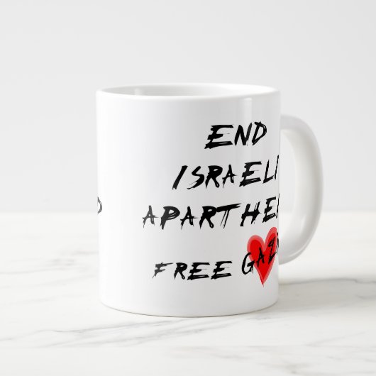 Einde Israëlische Apartheidsvrije Gaza Grote Koffiekop (Voorkant rechts)
