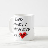 Einde Israëlische Apartheidsvrije Gaza Koffiemok (Voorkant links)