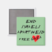 Einde Israëlische Apartheidsvrije Gaza Magneet (Voorkant / Achterkant)