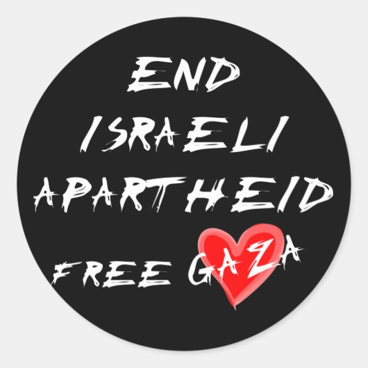 Einde Israëlische Apartheidsvrije Gaza Ronde Sticker (Voorkant)