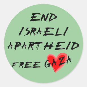 Einde Israëlische Apartheidsvrije Gaza Ronde Sticker