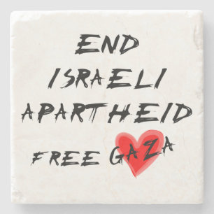 Einde Israëlische Apartheidsvrije Gaza Stenen Onderzetter