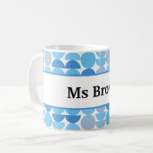 Einde Jaar Cadeau voor Leraar Mid Century Bewerkba Koffiemok (Voorkant links)
