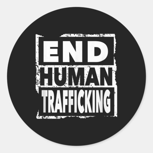 Einde mensenhandel Bespaar Kinder kinderen Einde T Ronde Sticker (Voorkant)