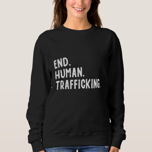 Einde mensenhandel Stop handprotesten steun A Trui (Voorkant)