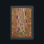 Einde muur, Stoclet Frieze door Gustav Klimt Drievoud Portemonnee<br><div class="desc">Aan het einde van de muur is Stoclet Frieze (1905-1911) van Gustav Klimt een Art Nouveau-schilderij met een mozaïek geometrisch patroon in gouden tonen. De Stoclet Frieze is een reeks symbolistische panelen en het laatste geweldige muurwerk van Gustav Klimt. Ze zijn van 1905 tot 1911 in de eetzaal van de...</div>