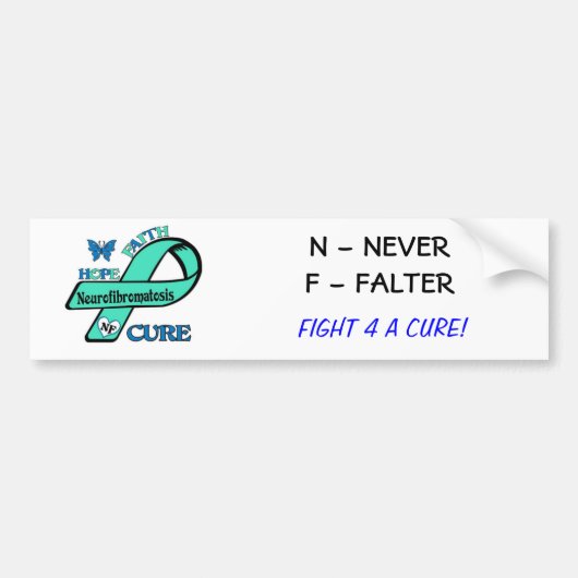 Einde NF (Neurofibromatose) Bumpersticker (Voorkant)