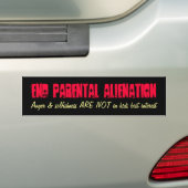 Einde Ouderlijke Vervreemding, Woede & egoïsme AR. Bumpersticker (Op auto)