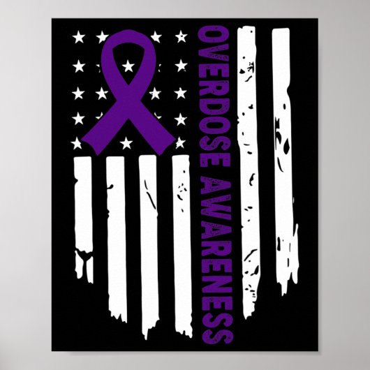 Einde overdosering Pruple Ribbon Opioïd Overdoseri Poster (Voorkant)