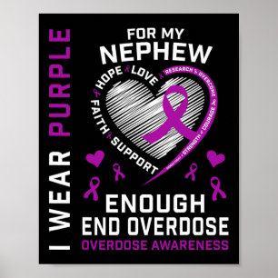Einde Overdosis Bewustzijnsshirt Genoeg Paars Voor Poster