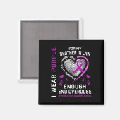 Einde Overdosis Bewustzijnsshirt Genoeg Paarse Bro Magneet (Voorkant / Achterkant)