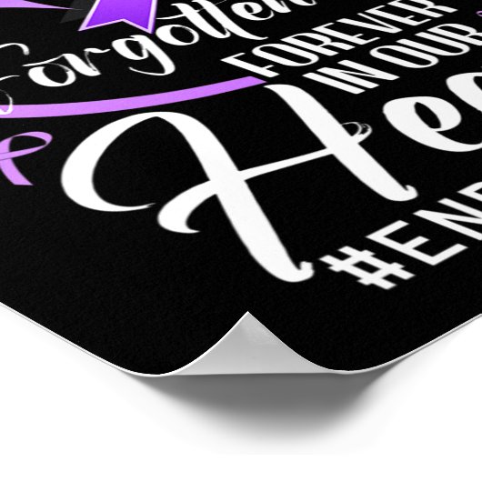 Einde Overdosis Dichtbijzijnde Persoon Herdenking  Poster (Hoek)