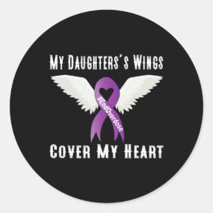 Einde Overdosis Mijn Dochter's Wings Hoesje Mijn H Ronde Sticker