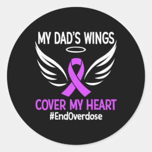 Einde Overdosis Mijn Papa's Wings Hoesje Mijn Hart Ronde Sticker