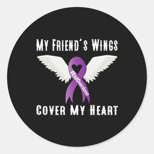 Einde Overdosis Mijn Vriend's Wings Hoesje Mijn Ha Ronde Sticker (Voorkant)