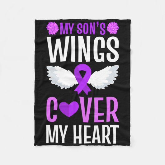 Einde Overdosis Mijn Zoon's Wings Hoesje Mijn Hart Fleece Deken (Voorkant)