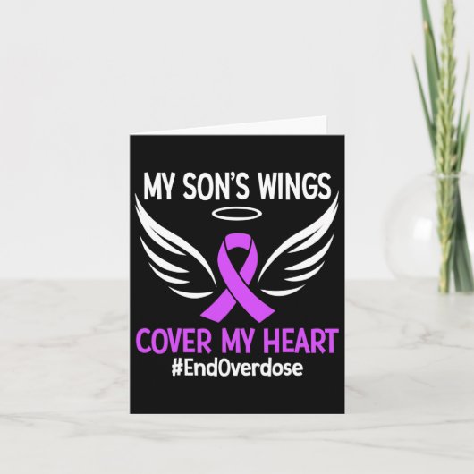 Einde Overdosis Mijn Zoon's Wings Hoesje Mijn Hart Kaart (Voorkant)