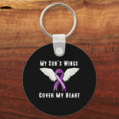 Einde Overdosis Mijn Zoon's Wings Hoesje Mijn Hart Sleutelhanger (Voorkant)