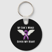Einde Overdosis Mijn Zoon's Wings Hoesje Mijn Hart Sleutelhanger (Achterkant)