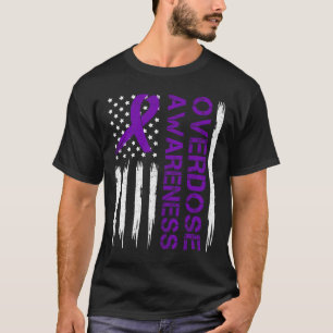 Einde Overdosis Paarse Lint Opioïde Overdosis Bewu T-shirt