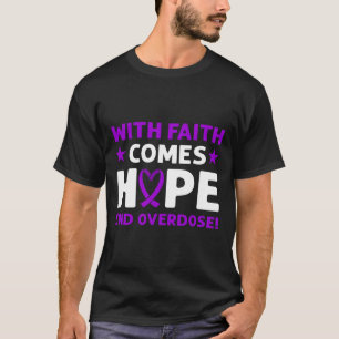Einde Overdosis! Paarse Lint. Overdosis Bewustzijn T-shirt