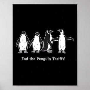 Einde Penguin Tariffs Cartoon ontwerp Red de Pengu Poster