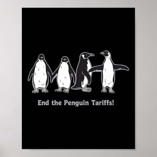 Einde Penguin Tariffs Cartoon ontwerp Red de Pengu Poster (Voorkant)