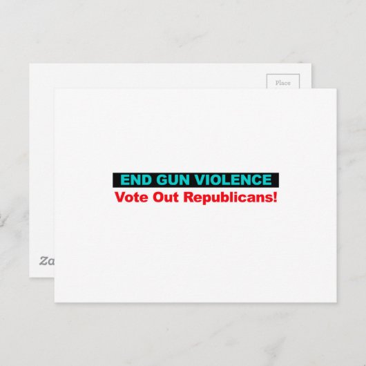 Einde Pistool geweld — Stem uit Republikeinen Briefkaart (Voorkant / Achterkant)