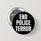 Einde Politie Terreur Ronde Button 5,7 Cm (Voorkant /achterkant)