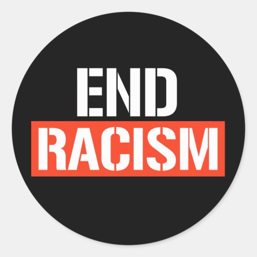 Einde Racisme Classic Ronde Sticker (Voorkant)