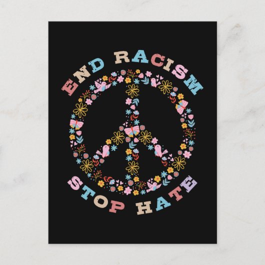 Einde racisme Stop haat Briefkaart (Voorkant)