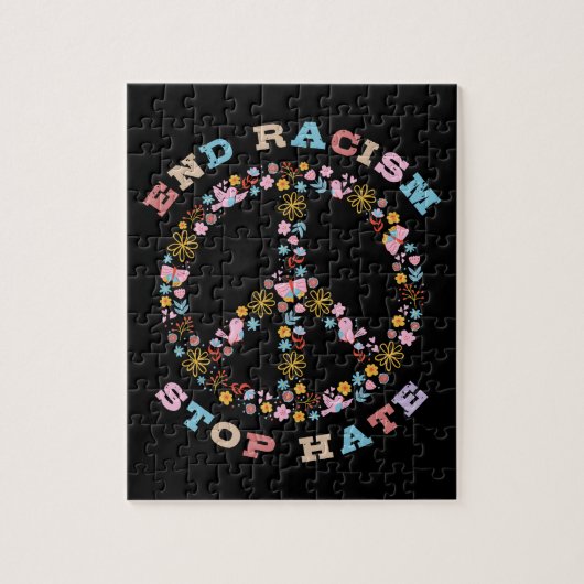 Einde racisme Stop haat Legpuzzel (Verticaal)