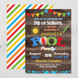 Einde school Begin zomerpool Kaart