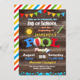 Einde school Begin zomerpool Kaart