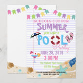 einde school pool zomerklas fundraiser kaart (Voorkant / Achterkant)