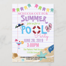 einde school pool zomerklas fundraiser kaart