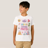 Einde schoolfeest strepen T-shirt (Voorkant volledig)