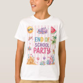 Einde schoolfeest strepen T-shirt (Voorkant)