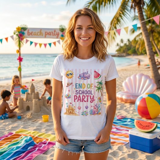 Einde schoolfeest strepen T-shirt 