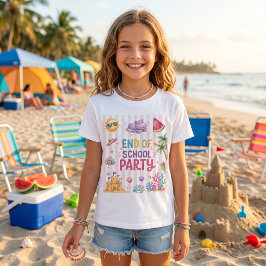 Einde schoolfeest strepen T-shirt 