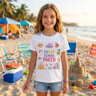 Einde schoolfeest strepen T-shirt