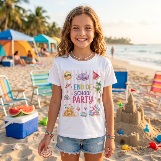 Einde schoolfeest strepen T-shirt 