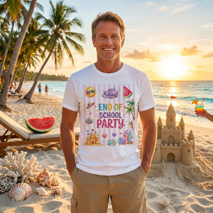 Einde schoolfeest strepen T-shirt