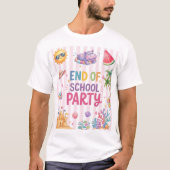 Einde schoolfeest strepen T-shirt  (Voorkant)