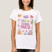 Einde schoolfeest strepen T-shirt  (Voorkant)